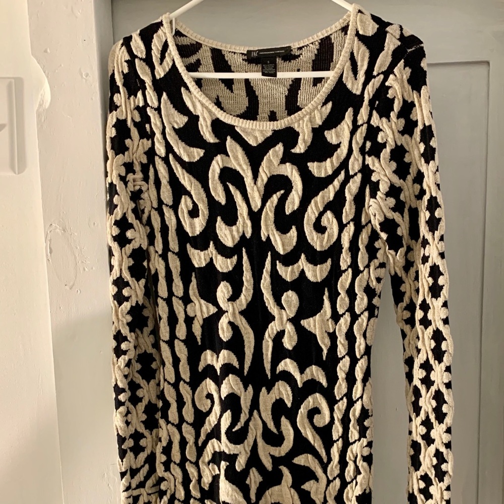 Inc Gold and Black Dress
